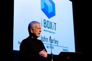Local Growth Plan launch with John Farley from iBOXiT speaking at the event