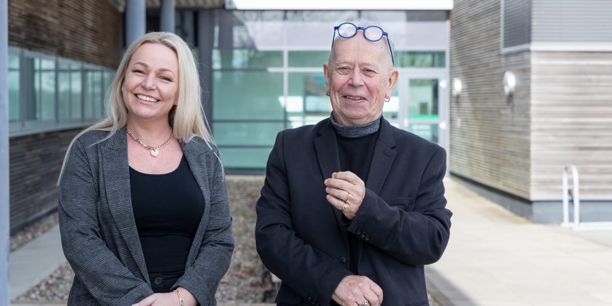 Mike Cobb-Pernak and Roxy Seabourne outside in conversation - Credit Lesley van Dijk