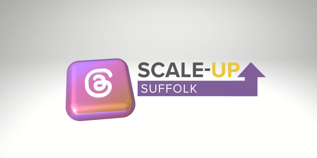 Threads and Instagram icons with Scale Up Suffolk shown