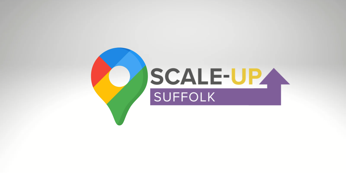 Google pin icon with Scale Up Suffolk logo shown