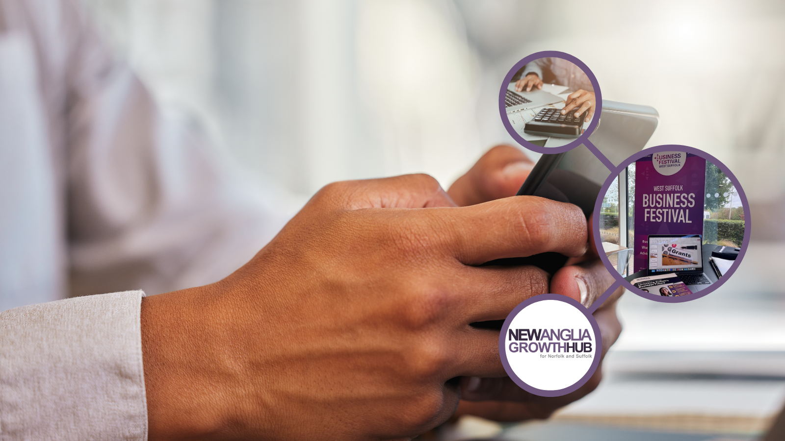 Hand holding phone with LInkedin logo