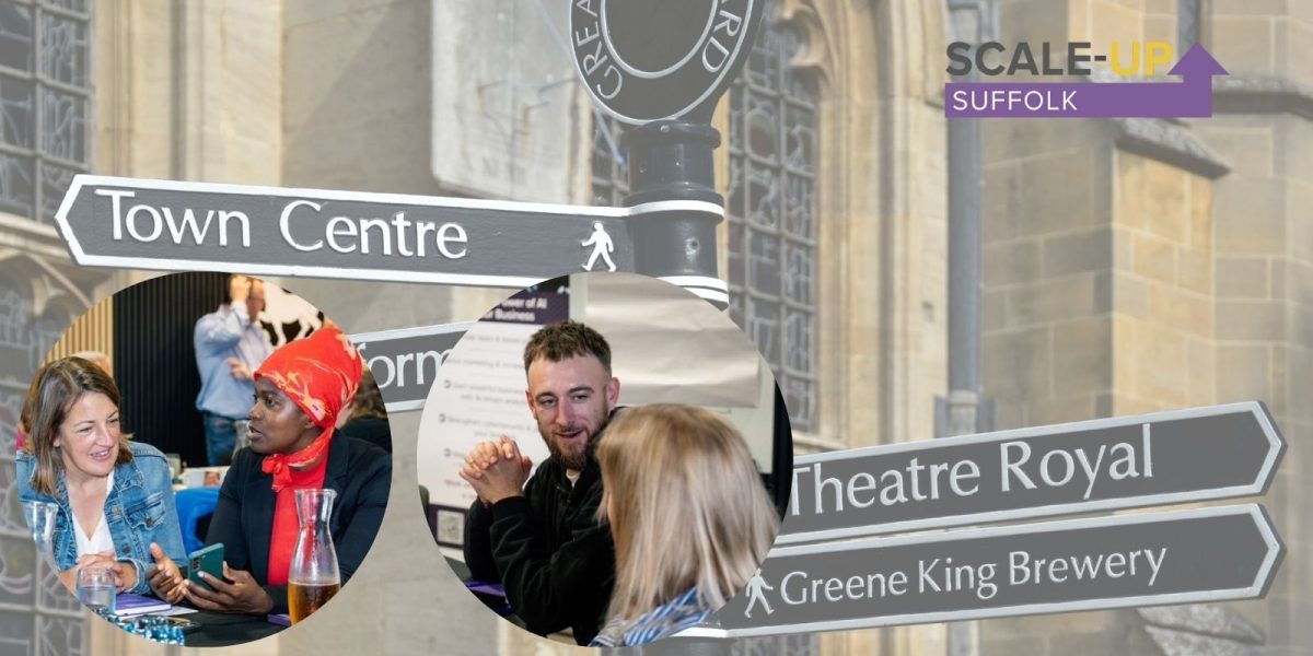 Bury St Edmunds street scene with networking businesses