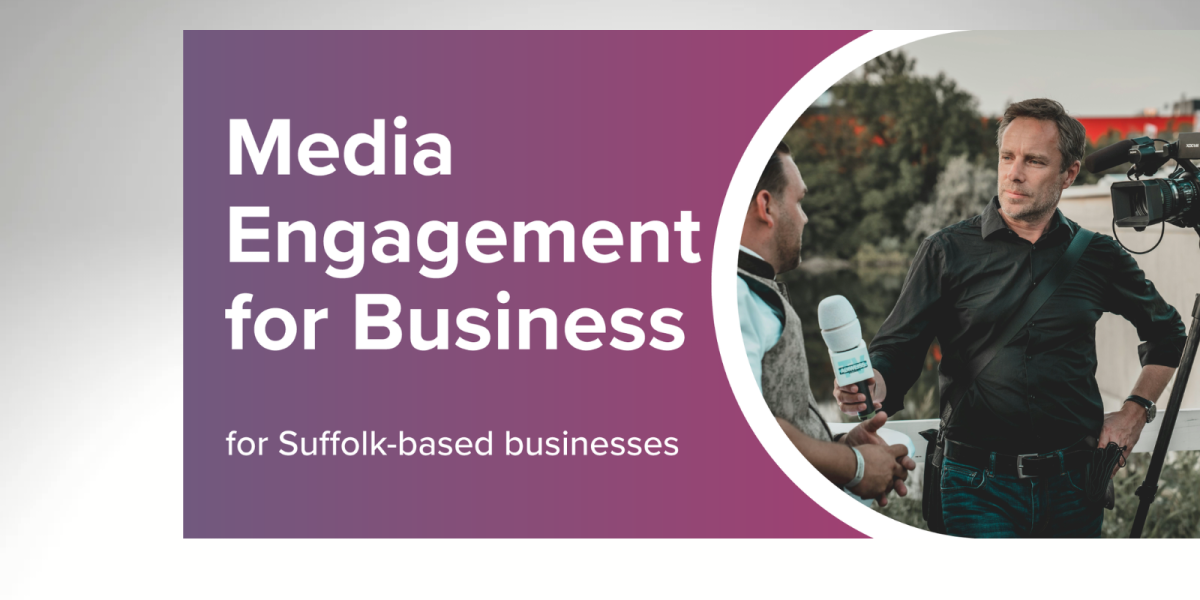 Media team stand with camera and microphone