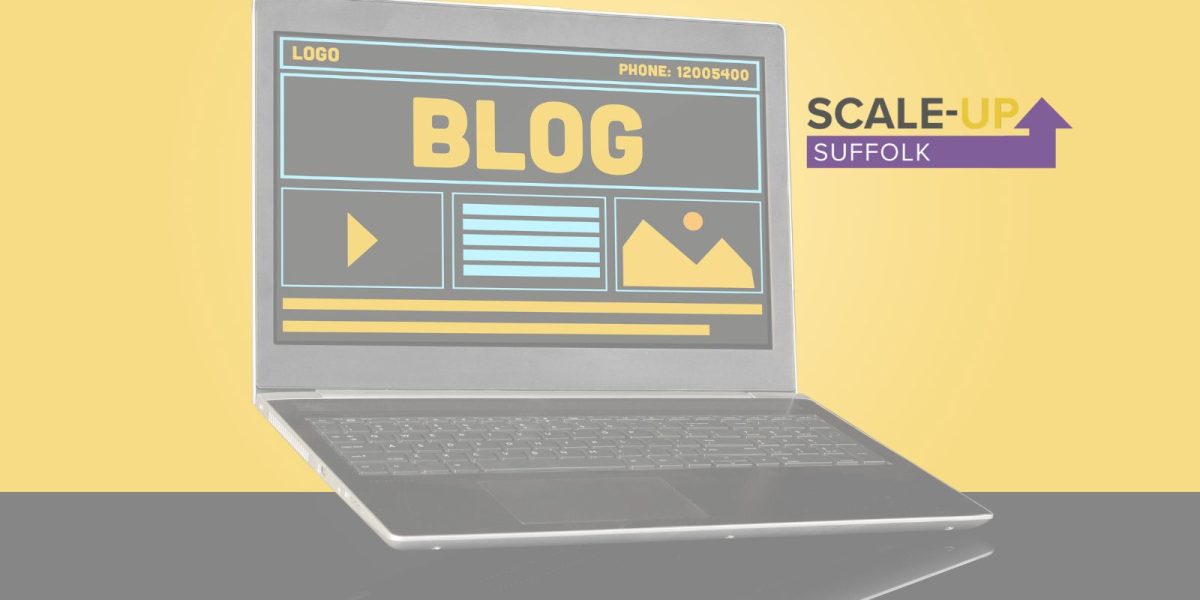 2026 Blog for Suffolk Growth logo on a laptop screen