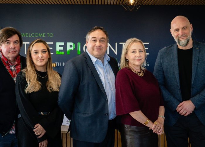 Suffolk growth hub team standing in Haverhill