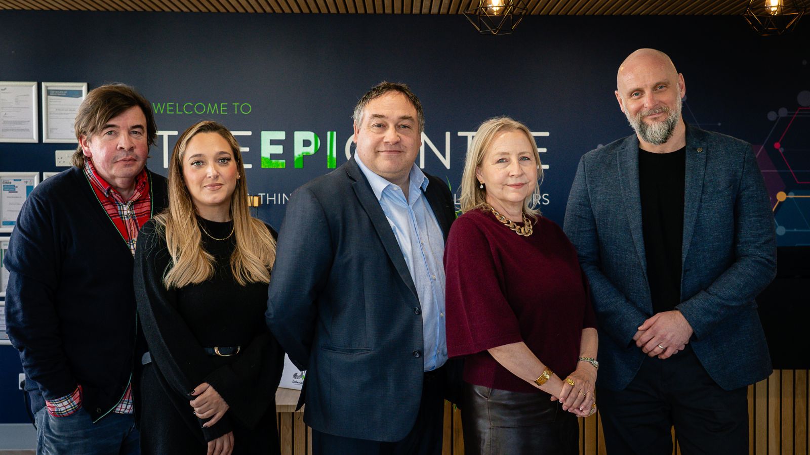 Suffolk growth hub team standing in Haverhill